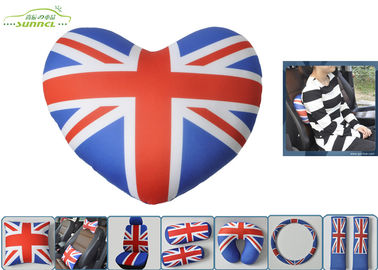 Вспомогательное оборудование комфорта автомобиля подушки головки шеи флага Великобритании при сформированное сердце