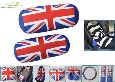 Подушка шеи места автомобиля полиэфира флага Великобритании формы колонки мягкая с мягким хлопком PP