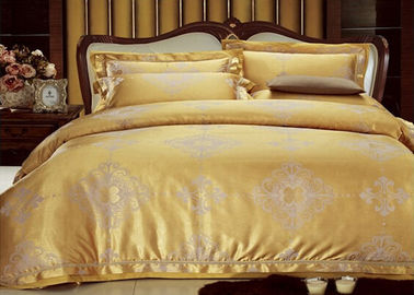 Золотистые постельные принадлежности полной величины устанавливают постельные принадлежности с 2 Pillowcases, 1 крышку Tencel Duvet