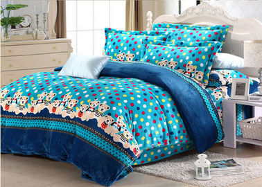 Супер мягкая и теплая напечатанная предусматрива постельных принадлежностей ватки многоточий установленная с голубым земным цветом